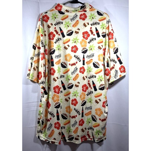 San Francisco Giants Coca Cola Hawaiian Graphic Button Down Shirt Men's Sz XL - Picture 4 of 6